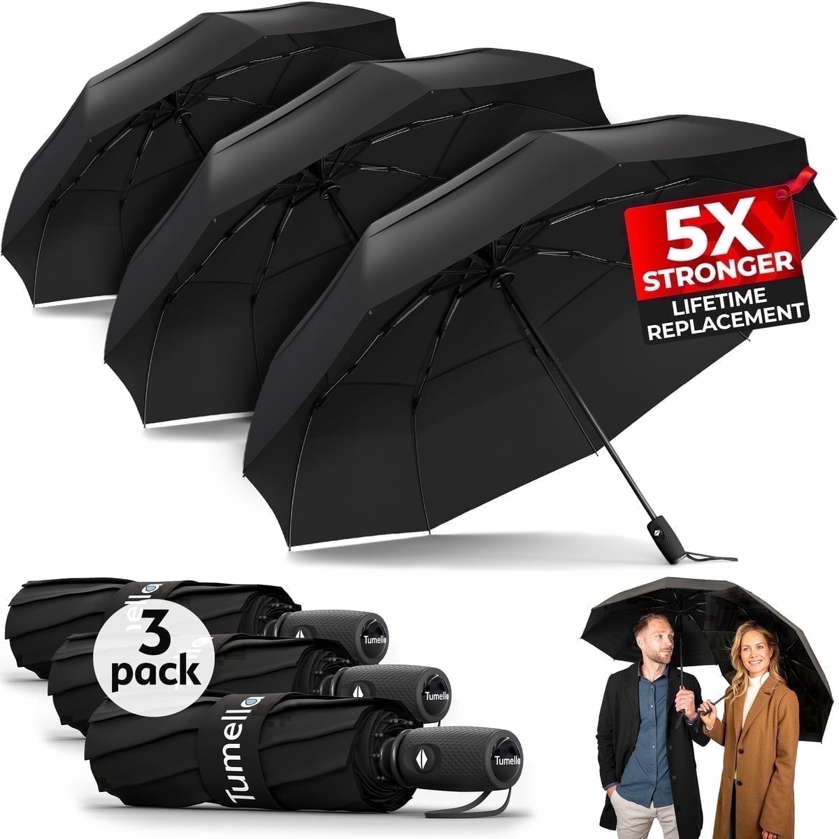 Triple Solid Black
