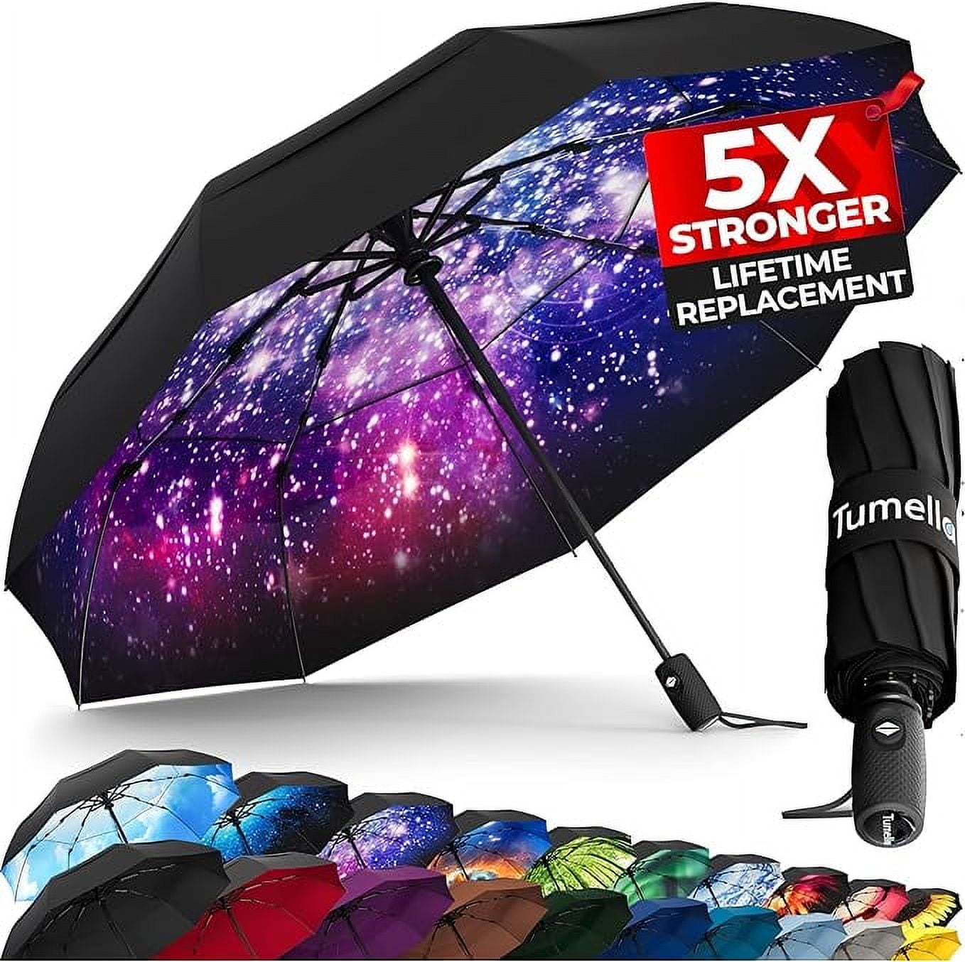 TUMELLA Strongest Windproof Travel Umbrella (Compact, Superior & Beautiful), Small Strong but Light Portable and Automatic Folding Rain Umbrella, TUMELLA Strongest Windproof Travel Umbrella (Compact, Superior & Beautiful), Small Strong but Light Portable and Automatic Folding Rain Umbrella,