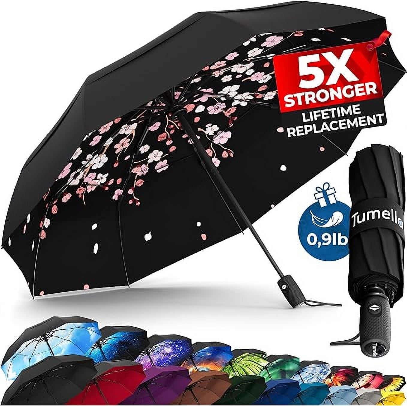 TUMELLA Strongest Windproof Travel Umbrella (Compact