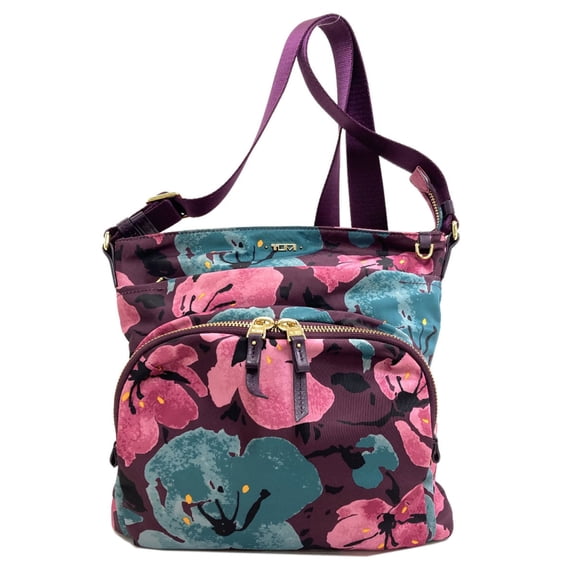 Pre-Owned TUMI Flower Pattern Shoulder Bag, Nylon Material, Women's