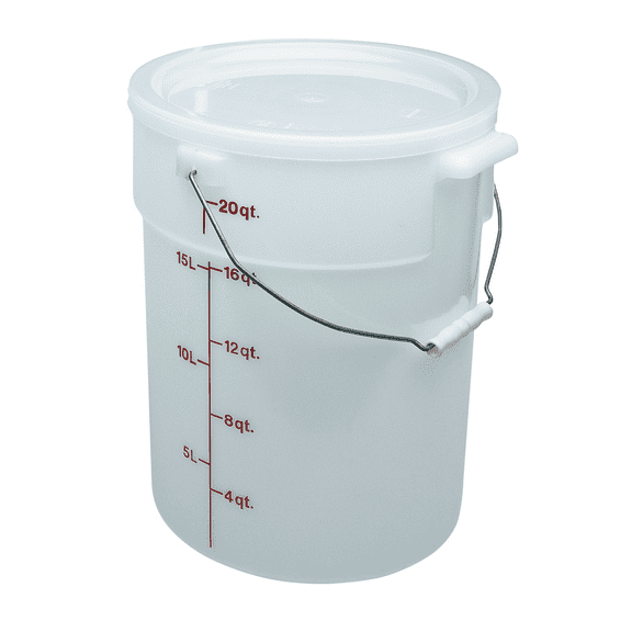 TUNDRA RESTAURANT SUPPLY Pail with Bail 22 Quart withBail, White, Single Count