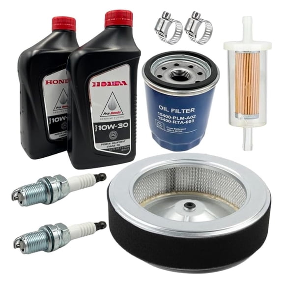 TUNE UP KIT FOR GX630 GX660 GX690 INCLUDE 2 PK GENUINE OIL [08207-10W30] REPLACEMENT 15400-PLM-A02 OIL FILTER AND AIR FILTER REPLACE 17210-Z6L-010 2 PK PLUG REPLACE 98079-5587G & FUEL FILTER