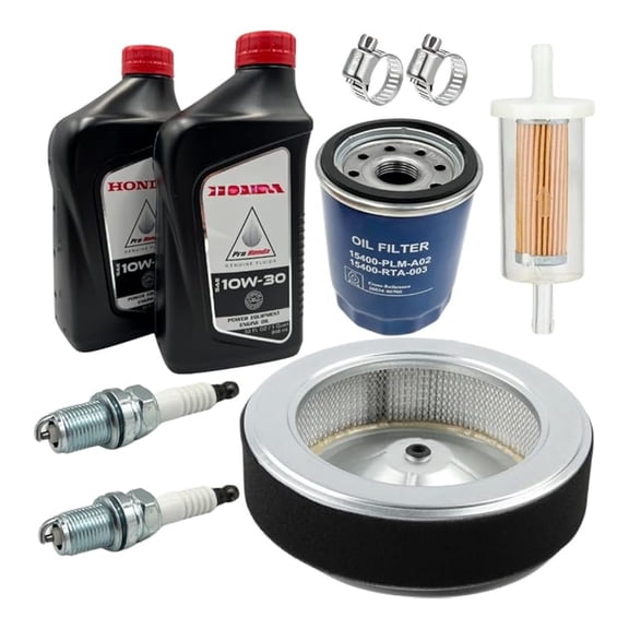TUNE UP KIT FOR GX630 GX660 GX690 INCLUDE 2 PK GENUINE OIL [08207-10W30] REPLACEMENT 15400-PLM-A02 OIL FILTER AND AIR FILTER REPLACE 17210-Z6L-010 2 PK PLUG REPLACE 98079-5587G & FUEL FILTER