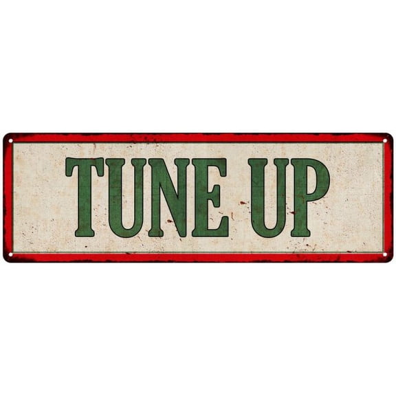 TUNE UP Vintage Looking Metal Sign Shop Oil Gas 6x18 Garage 106180064015