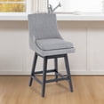 thumbnail image 1 of TUNESET Bar Stool, 26 Inch Upholstered Barstools with 14.2" High Back and Footrest, Swivel Counter Height Barstools for Kitchen Island Home Bar Performance Fabric Gray, 1 of 1