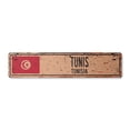 thumbnail image 1 of TUNIS TUNISIA Vintage Plastic Street Sign Tunisian flag city country road wall gift | Indoor/Outdoor | 36" Wide, 1 of 4