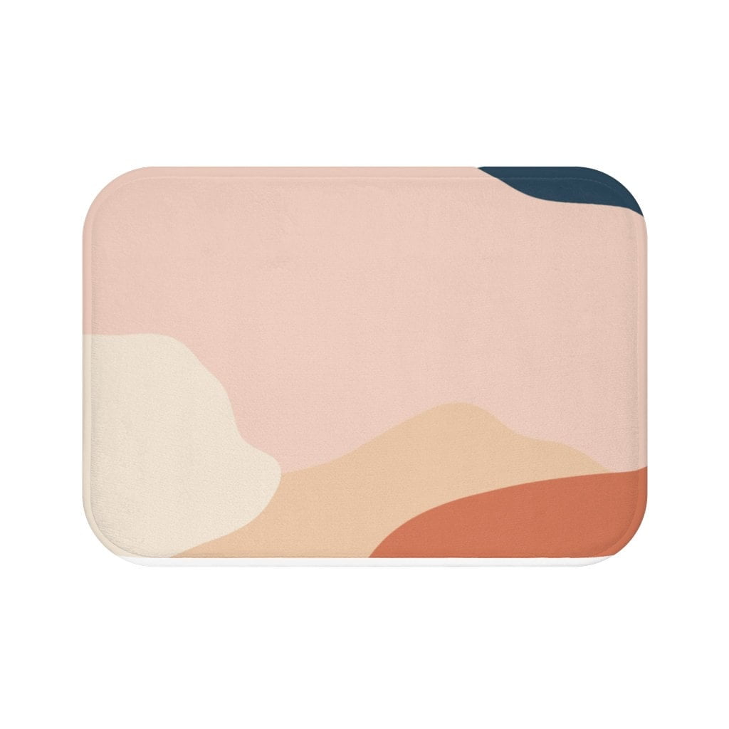 TUNIU Bohemian Bath Mat，Teal Blue，Beige Marble，Royal Navy Blue，Modern