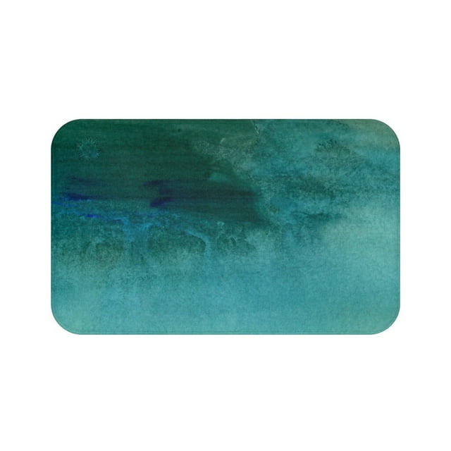 TUNIU Boho Bath Mats and Rugs Teal forest Emerald Green Ombre Gradient