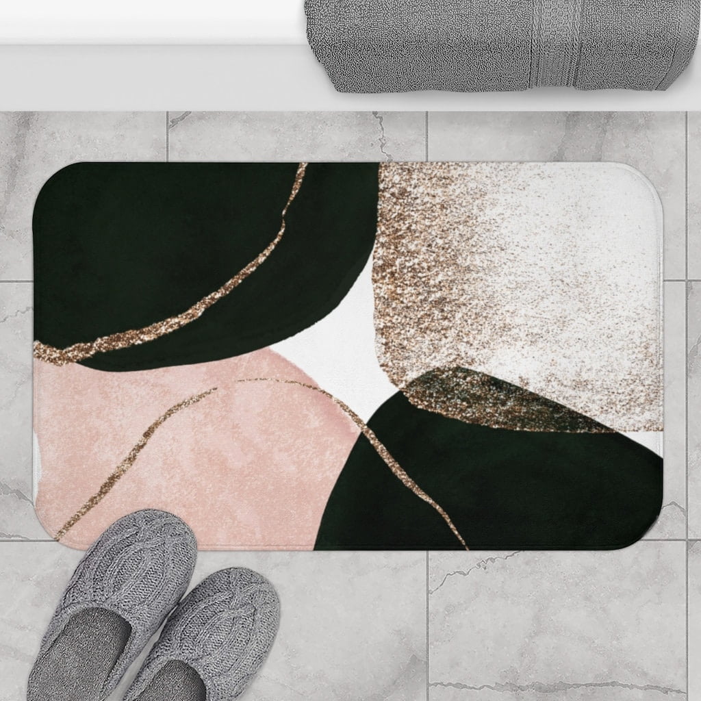 TUNIU Cute Bath Mats and Rugs Retro Abstract Shapes Blush Pink Muted ...