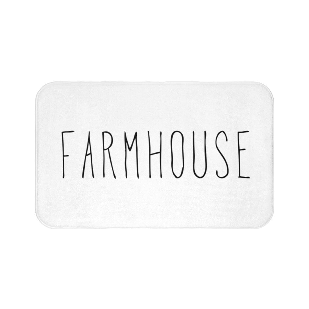 TUNIU Farmhouse Bath Mats and Rugs,Inspired Bath Mat，White Black