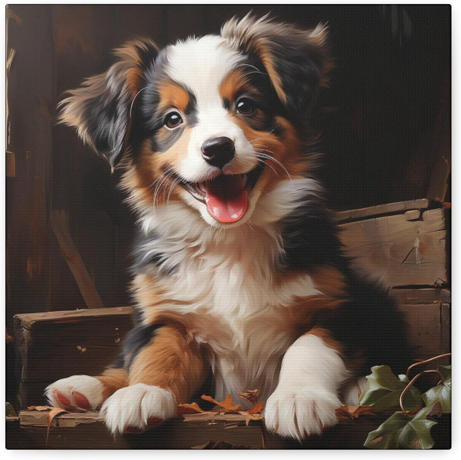 TYmall 500 Piece Jigsaw Puzzle - Australian Shepherd Puppy Landscape Wooden Puzzle For Adults & Kids