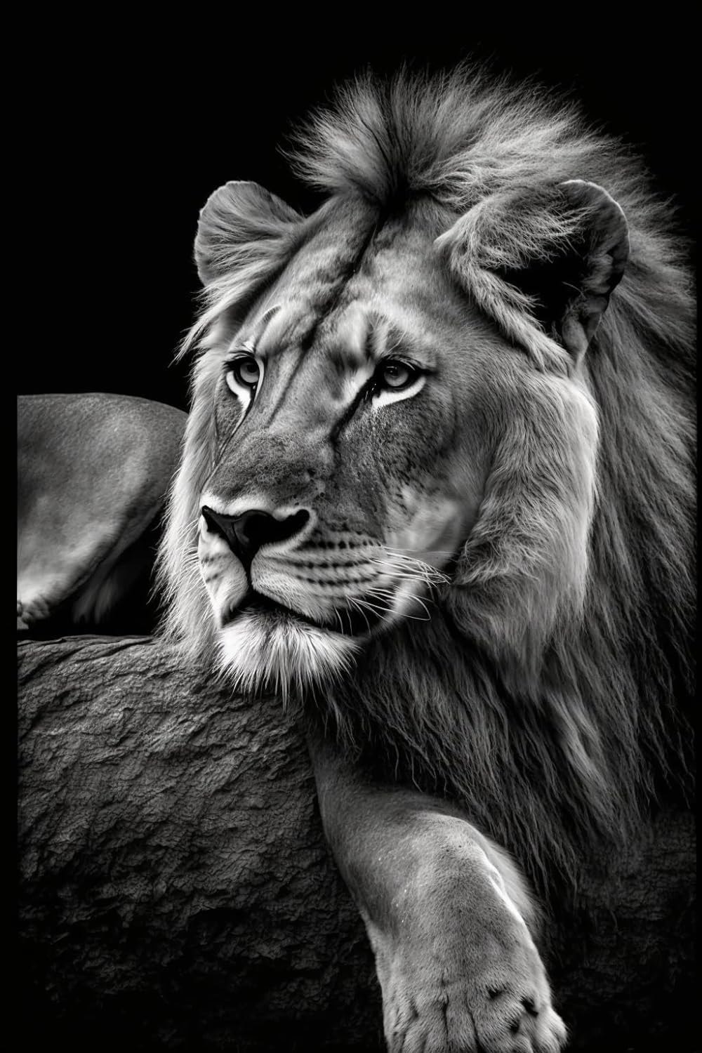 Black & White Majestic Lion - 1000 Piece Jigsaw Puzzle For Adults | Premium Quality - View #14