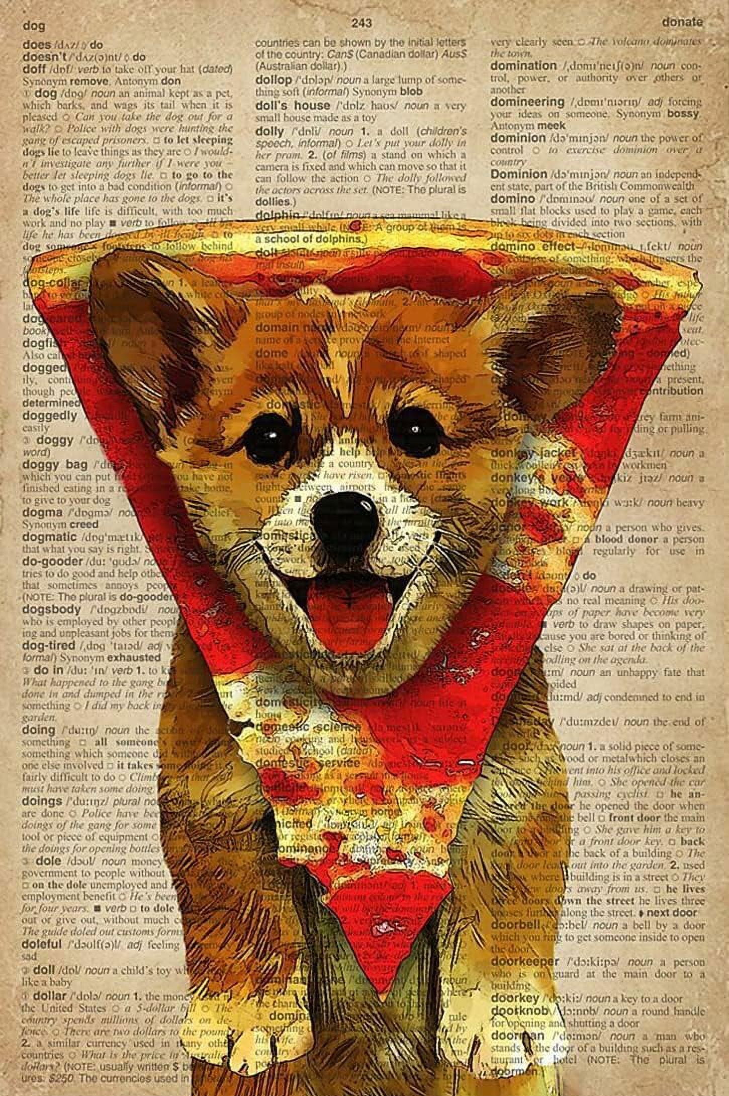 TUNIU Wooden Puzzle for Adults Jigsaw Puzzle Cute Dog Dictionary Page Pizza Puppies