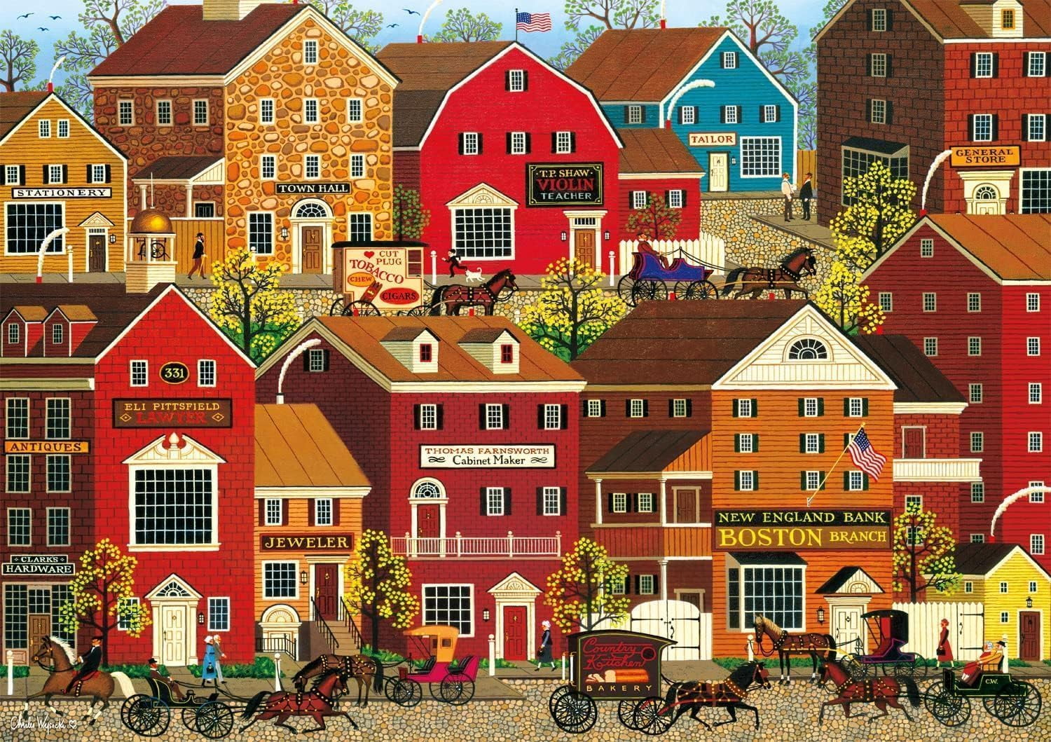 TUNIU Wooden Puzzle Jigsaw Puzzle,Red, Lilac Point Glen Fun Game for