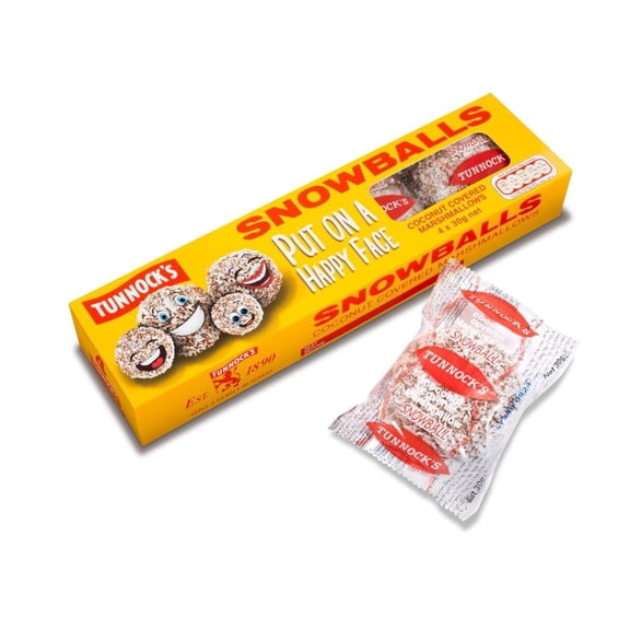 Tunnock's Snowballs Coconut Marshmallows, 120g, 4ct (Pack of 1)