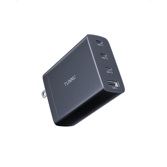 TUNNU 100W USB C Charger Fast Charging GaN PD3.0 QC3.0/2.0 Power Wall Adapter - 4 Ports USBC Laptop Smartphone - Compatible with MacBook Pro Air iPhone 16/15/14/13/12 Pro Max iPad Samsung
