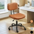 thumbnail image 1 of TUNYI Office Desk Chair with Wheels Armless Low Back Computer Chair Swivel Height Adjustable Task Vanity Chair for Home Office, Dressing Room, Dining Room (Brown), 1 of 8