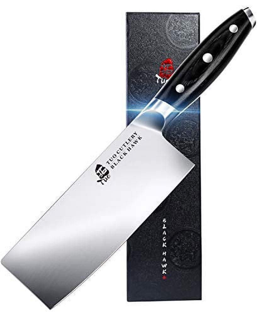 Cutluxe Cleaver Chopping Knife 7 inch Heavy Meat Cleaver Knife Razor Sharp HC German Steel Blade Full Tang Full Tang & Ergonomic Handle Design Artisan