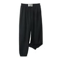 thumbnail image 1 of TUOBARR Casual Pant for Kids,Toddler Baby Boy Girls Long Bloomers Soft Slub Cotton Pants Black 6-7 Years, 1 of 4