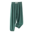 thumbnail image 1 of TUOBARR Casual Pant for Kids,Toddler Baby Boy Girls Long Bloomers Soft Slub Cotton Pants Green 7-8 Years, 1 of 4