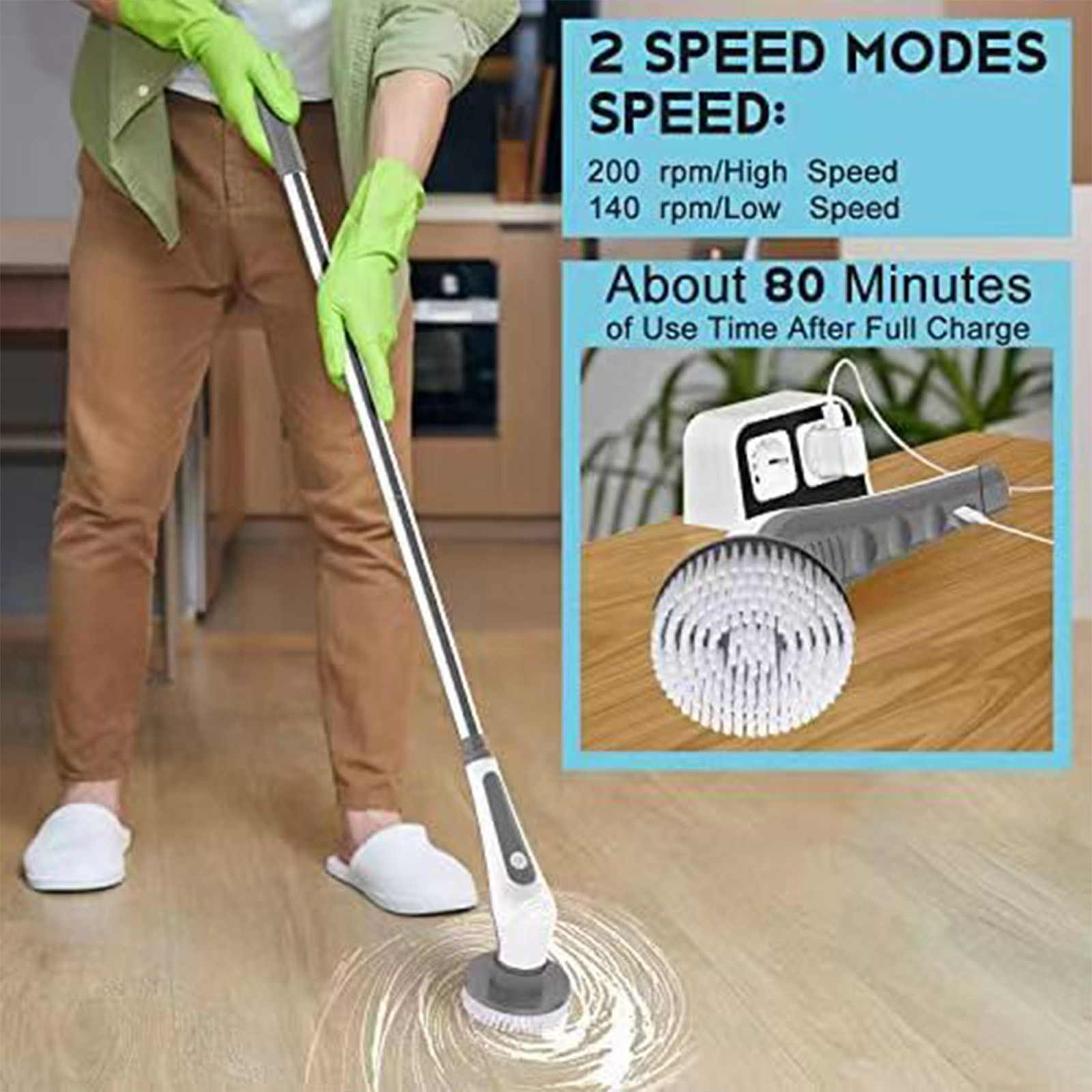 TUOBARR Electric Spin Scrubber???Cordless Electric Cleaning Brush ...
