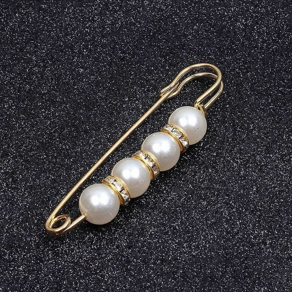 TUOBARR Fancy Rhinestone Pearl Pin Brooch, Faux Pearl Brooch Tightening Belt Sweater Shawl Pin, Elegant Women's Clothing Accessories