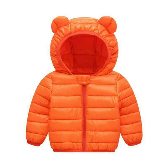 TUOBARR Fashion Kids Coat Boys Girls Thick Coat Padded Winter Jacket Clothes Down Jacket Orange (6Months-4Years)