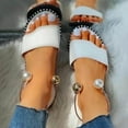 thumbnail image 1 of Itsun Flat Sandals Women, Women's One Band Ankle Strap Elastic Flat Sandals White, 1 of 5