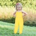 thumbnail image 1 of TUOBARR Girls Children's Summer Solid Color Romper Sling Sleeveless Backless Short Jumpsuit Yellow (1-5Years), 1 of 9