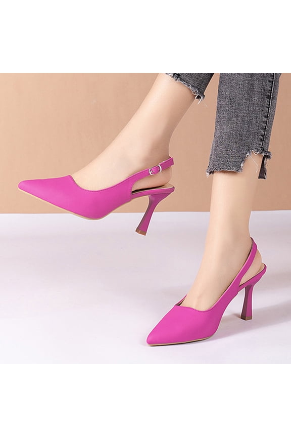 Heels Sandals Women, Women's Fashion Pointed Toe High Heel Dress Pumps Shoes Hot Pink