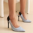 thumbnail image 1 of TUOBARR Heels Sandals Women, Women's Fashion Pointed Toe High Heel Dress Pumps Shoes Light blue, 1 of 5