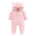 thumbnail image 1 of TUOBARR Newborn Baby Winter Girls Boys Clothes Warm Animal Overall Rompers Jumpsuit Pink (0-12Months), 1 of 3