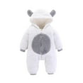 thumbnail image 1 of TUOBARR Newborn Baby Winter Girls Boys Clothes Warm Animal Overall Rompers Jumpsuit White (0-12Months), 1 of 4