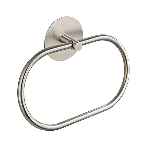 TUOBARR Oval Stainless Steel Towel Ring Without Puncng Bck Bathroom Towel Rack Hanging Ring
