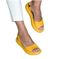 thumbnail image 1 of TUOBARR Platform Sandals Women, Womens Soft Slides Slippers Light Weight Platform Sandals Yellow, 1 of 3