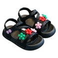 thumbnail image 1 of TUOBARR Sandals for Toddler Girls,Summer Girls' Sandals Anti-skid Soft Soles Small Medium And Large Children's Flower Decorative Princess Shoes Black 8-9 Years, 1 of 5