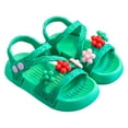 thumbnail image 1 of TUOBARR Sandals for Toddler Girls,Summer Girls' Sandals Anti-skid Soft Soles Small Medium And Large Children's Flower Decorative Princess Shoes Green 6-7 Years, 1 of 5