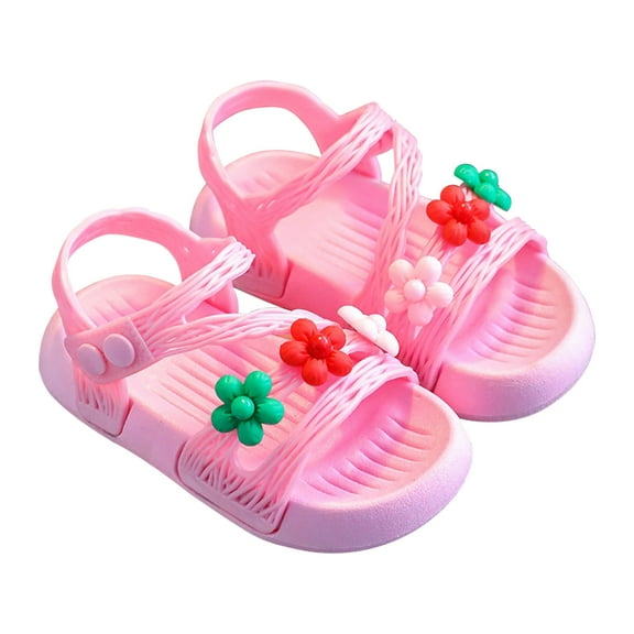 TUOBARR Sandals for Toddler Girls,Summer Girls' Sandals Anti-skid Soft Soles Small Medium And Large Children's Flower Decorative Princess Shoes Pink 3 Years