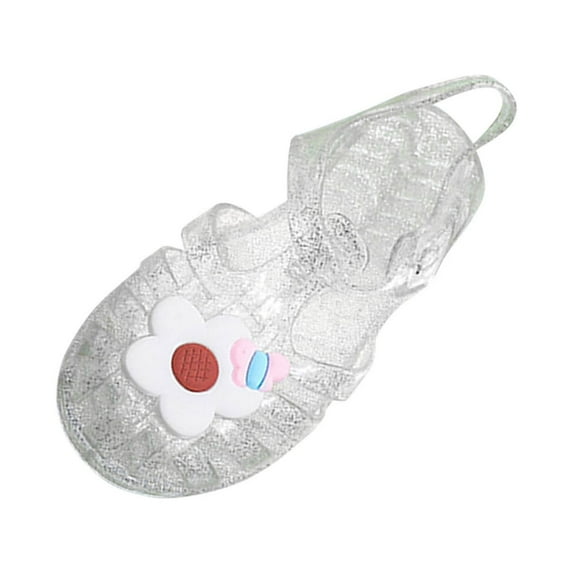 TUOBARR Sandals for Toddler Girls,Toddler Shoes Baby Girls Cute Fruit Jelly Colors Hollow Out Non-slip Soft Sole Beach Roman Sandals White 8-9 Years