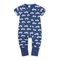 thumbnail image 1 of Summer Savings Clearance! 2023 TUOBARR Baby Boy Summer Clothes,Summer Newborn Toddler Baby Girls Boys Bodysuit Short Sleeve Printed Zipper One-piece Romper Jumpsuit Navy 3-6 Months, 1 of 2