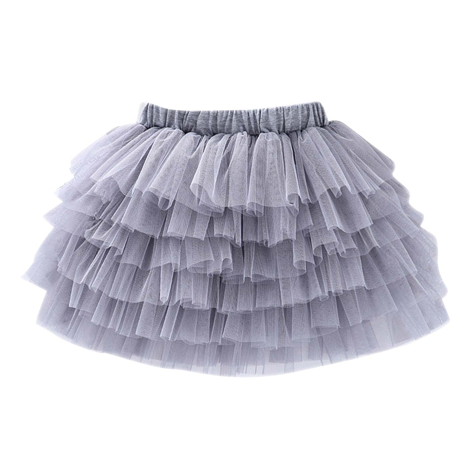 Tuobarr Toddler Dress Toddler Girls Cute Party Dance Solid Color Net Yarn Tulle Princess Dress Skirt Girls Tutu Skirt,Gray, Toddler Girl's, Size: 13-