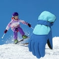 thumbnail image 1 of TUOBARR Toddler Girls Boys Snow Gloves Kids Ski Winter Gloves Waterproof Windproof Children Warm Gloves Blue, 1 of 5