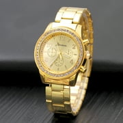 TUOBARR Watches for Women,Womens Watch Fashion Womens Watch, Diamond Full Star Womens Watch, Pointer And Number, Leisure Quartz Watch Gold