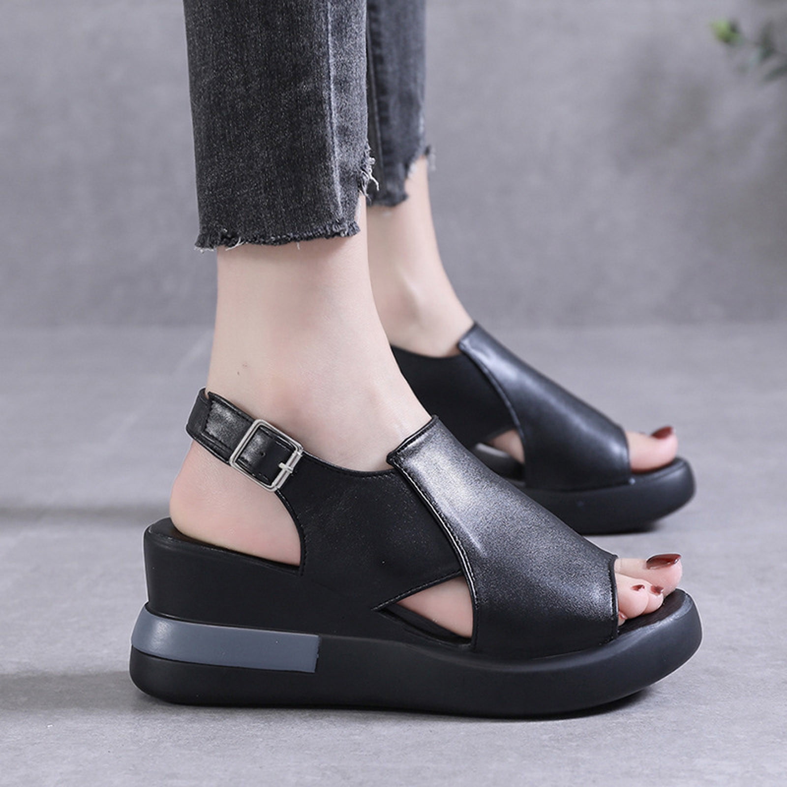 TUOBARR Wedge Sandals Women, Womens Open Toe Dressy Platform