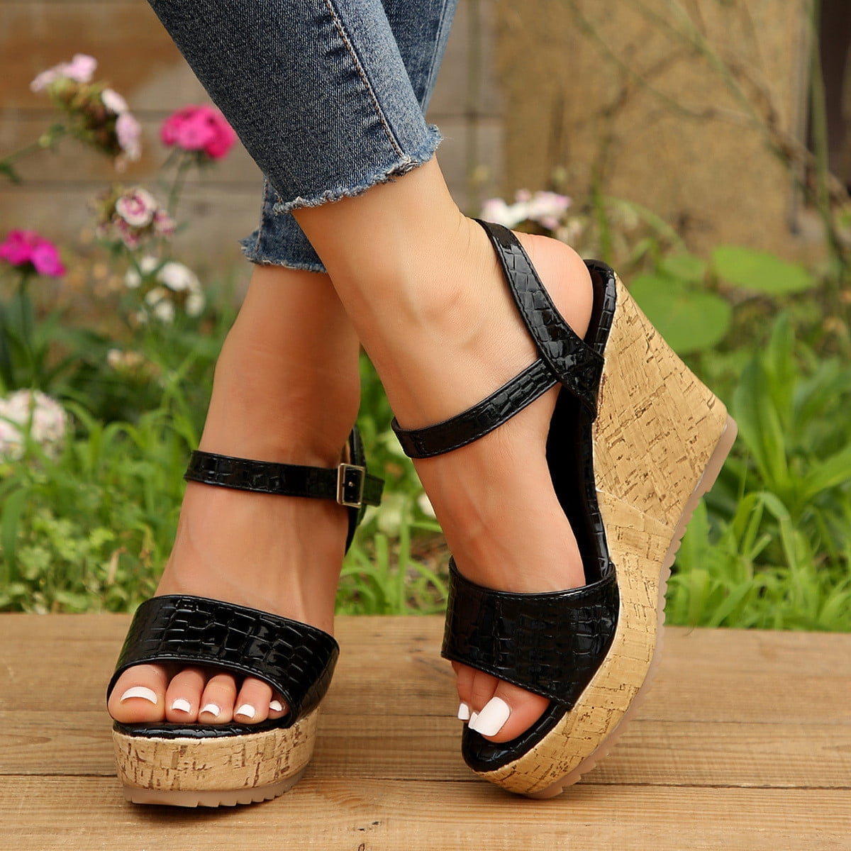 Espadrilles for women shoes women summer fishing shoes for women summer  lace breathable flat sole single shoe women shoes women shoes pumps wedge  heel, black, 5 UK: : Fashion