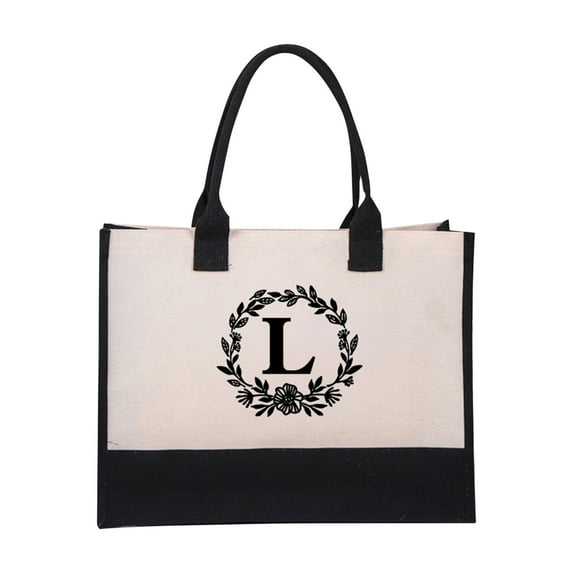 TUOBARR Women's Fason Canvas Handbag Cotton Canvas Letter Beach Bag Fason European And American Fason Handbag Canvas Shopping Bag