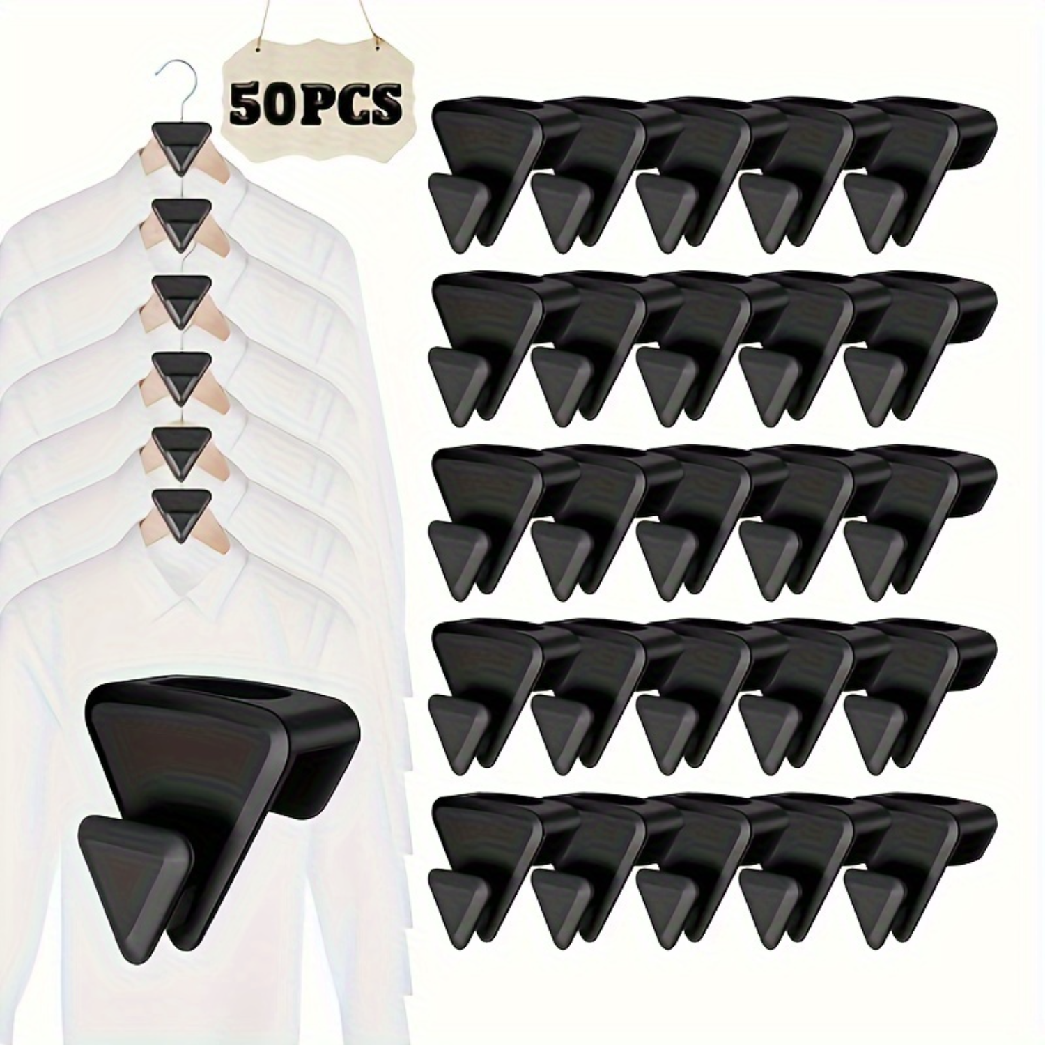 TUOBKE Space Saving Hangers Space Savers with Triangles for Hangers