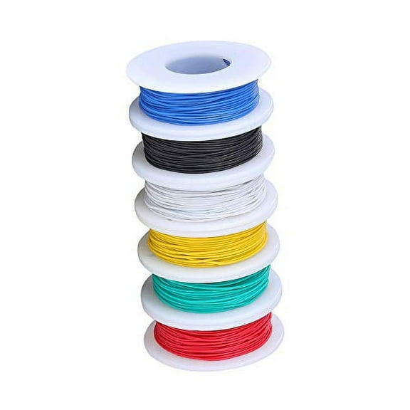 TUOFENG 28 awg Solid Wire-Solid Wire Kit-6 Different Colored 50 Feet spools 28 Gauge Jumper Wire -Hook up Wire Kit