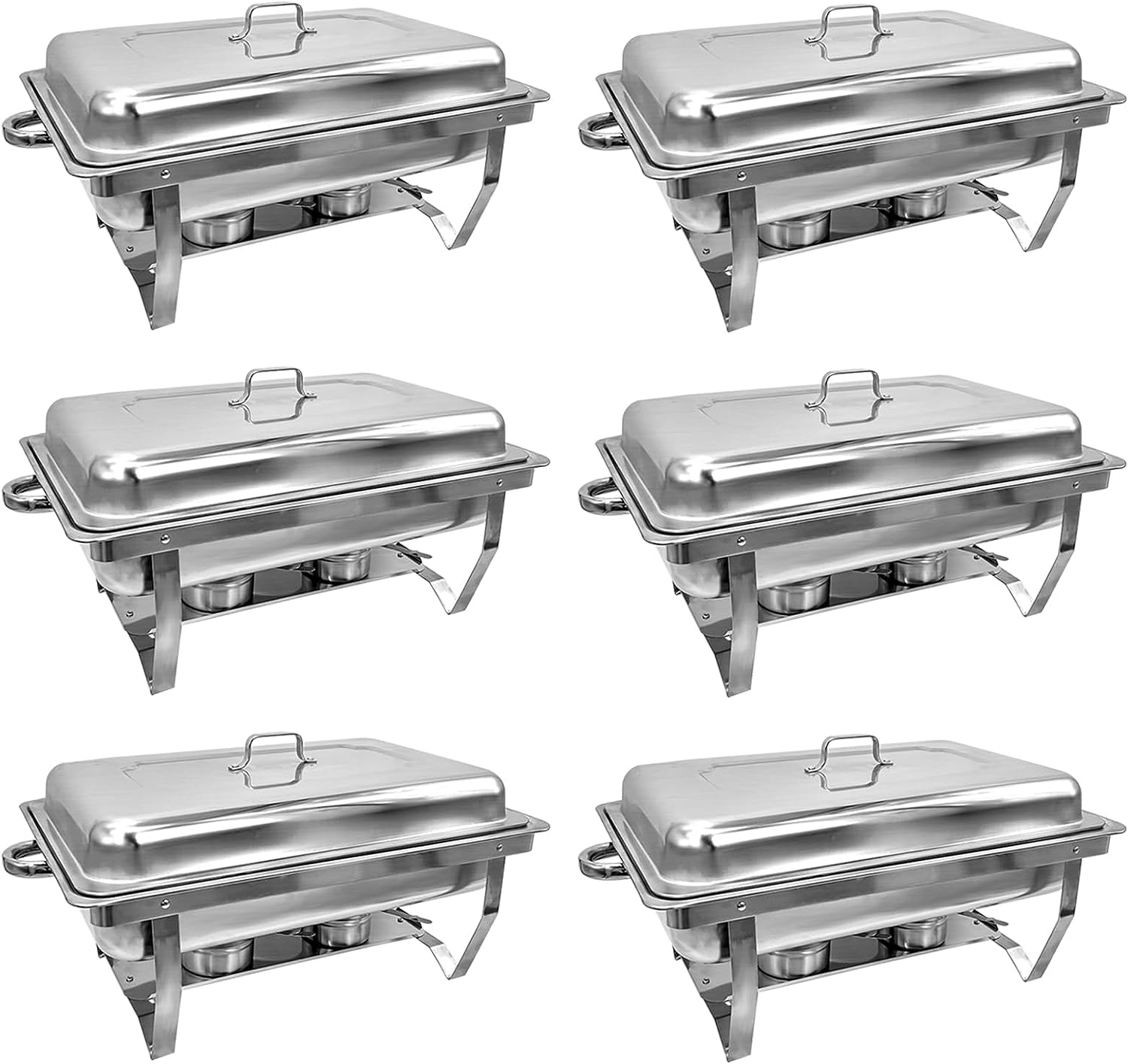 TUOKE Chafing Dish 6 Packs 9L/8QT Stainless Steel Chafer Full Size