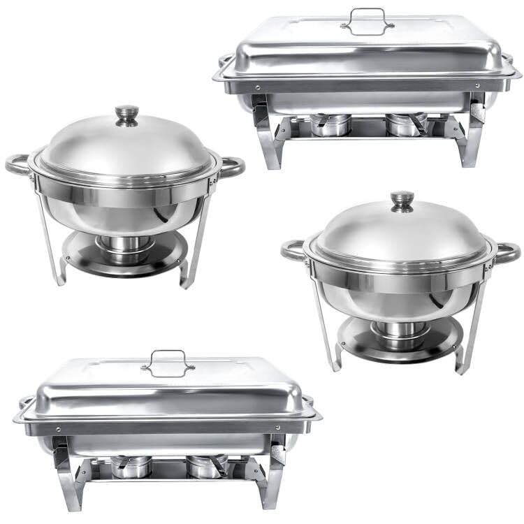 TUOKE Chafing Dish Buffet Set,2 Rectangular Chafers + 2 Round Chafing